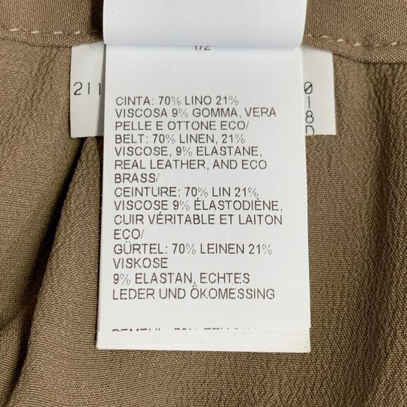 BRUNELLO CUCINELLI 8 Beige Taupe Silk Pleated Asymmetrical High Low Long Skirt - Picture 9 of 9